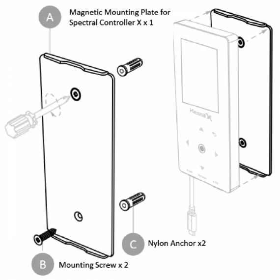 Kessil Magnetic Mount Plate for Spectral X Controller