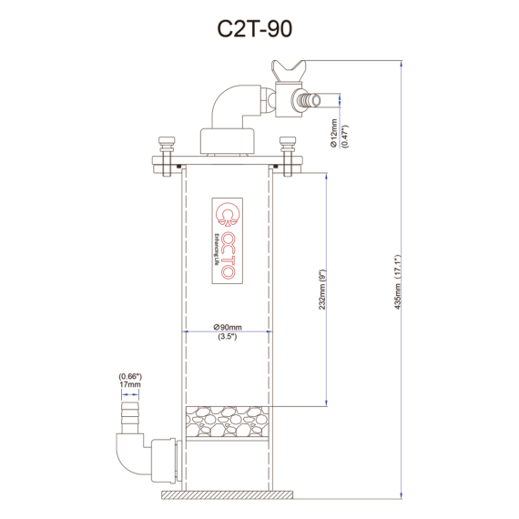 Reef Octopus C2T-90 Universal CO2 Scrubber